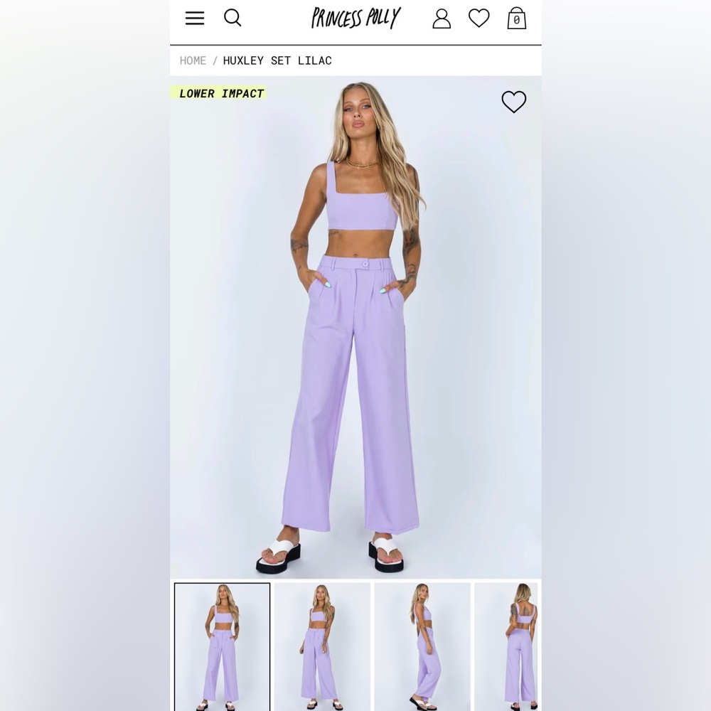 Princess Polly Huxley Set Lilac WORN ONCE